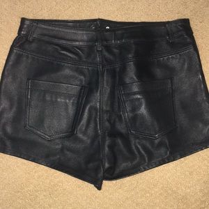 BDG Leather Black Short Shorts 28